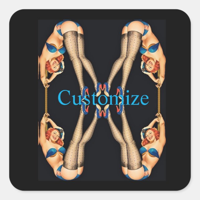 Acrobatic Vintage Pinups Thunder_Cove   Square Sticker (Front)