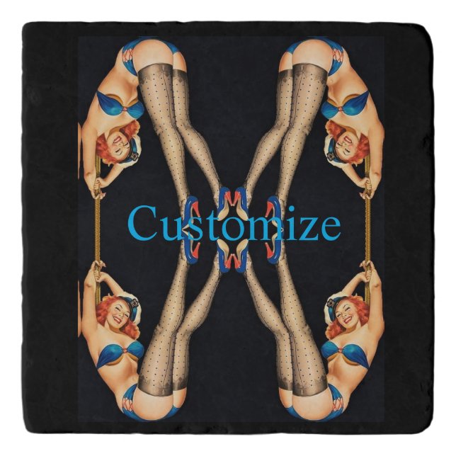 Acrobatic Vintage Pinups Thunder_Cove Trivet (Front)