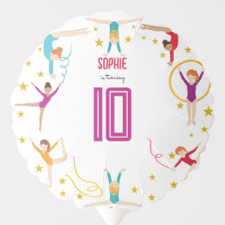Acrobatics and gymnastics sport girl birthday balloon