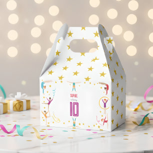 Acrobatics and gymnastics sport girl birthday favor boxes
