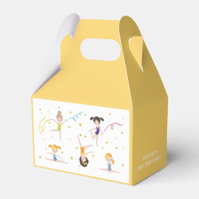 Acrobatics fun birthday kids  favor boxes (Front Side)