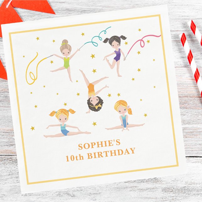 Acrobatics fun birthday kids  napkins (Creator Uploaded)