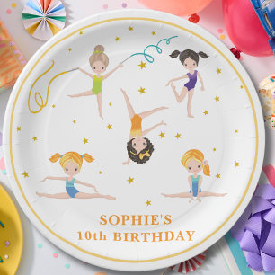 Acrobatics fun birthday kids paper plates