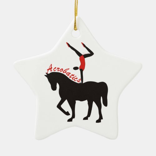 Acrobatics on horseback custom ornament