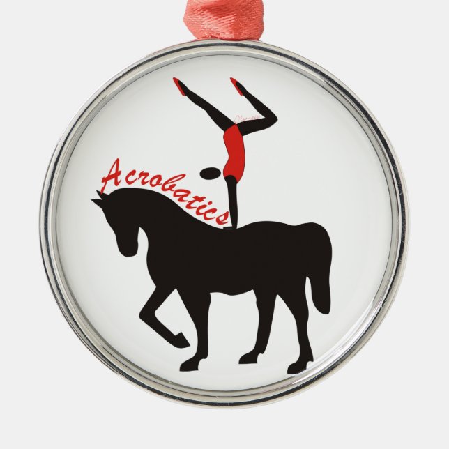 Acrobatics on horseback custom ornament (Front)