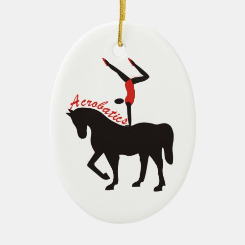 Acrobatics on horseback custom ornament