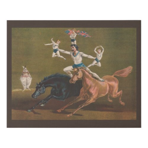 Acrobats On Horseback Faux Canvas Print