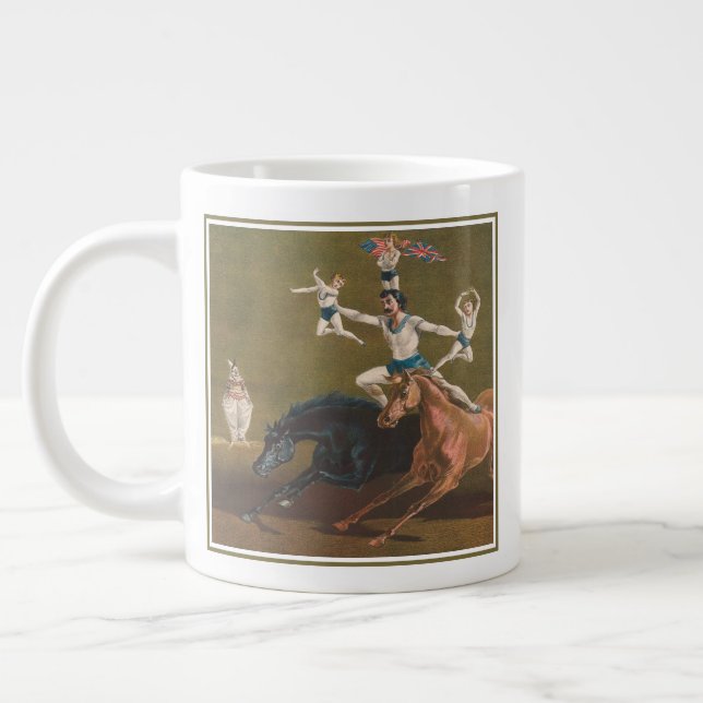 Acrobats On Horseback. Giant Coffee Mug (Left)