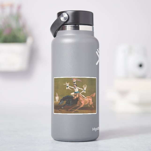Acrobats On Horseback. Sticker (HydroFlask)
