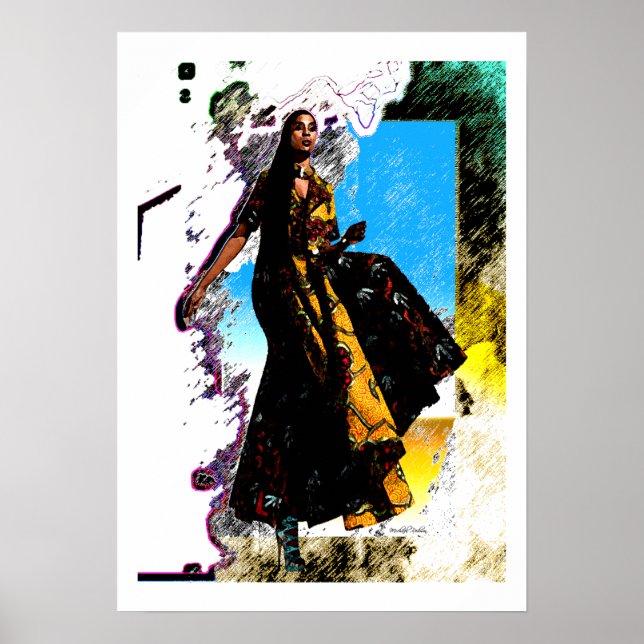 Acrocentric Fashion Illustration Poster (Front)