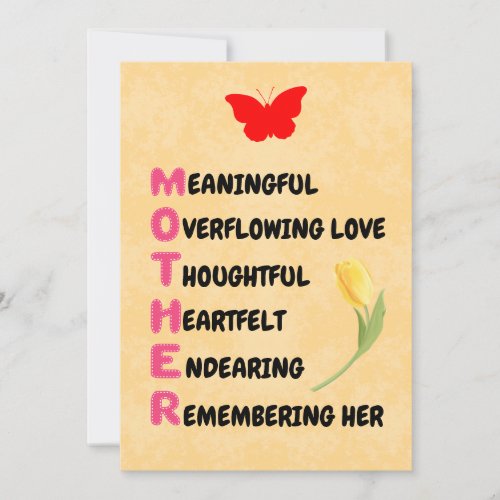 Acronym for Mothers Day Gifts cards