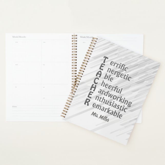Acronym for Teachers Name Gray Planner (Display)