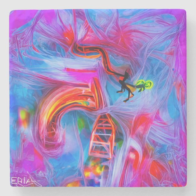 Acrophobia  stone coaster (Front)
