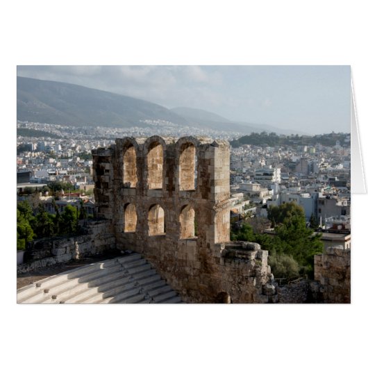 Acropolis Ancient ruins overlooking Athens Cards (Front Horizontal)