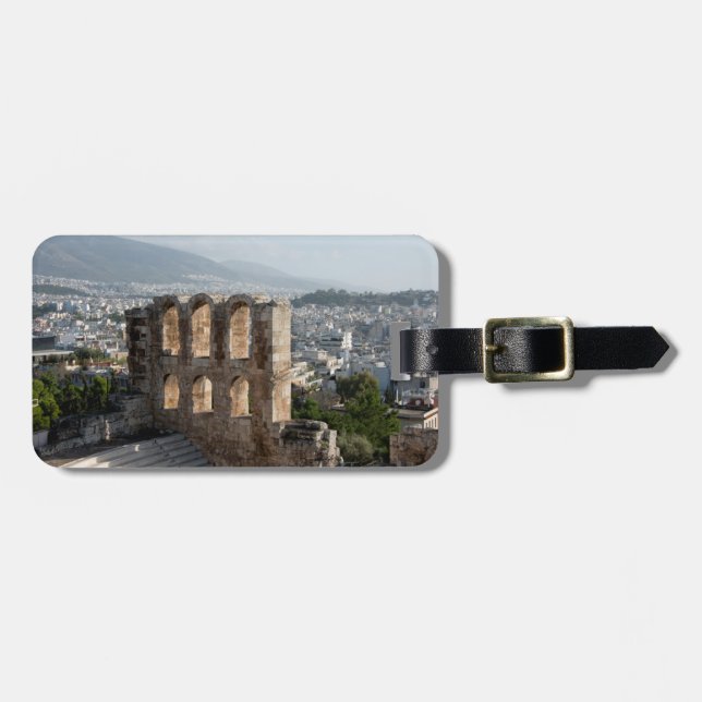 Acropolis Ancient ruins overlooking Athens Luggage Tag (Front Horizontal)