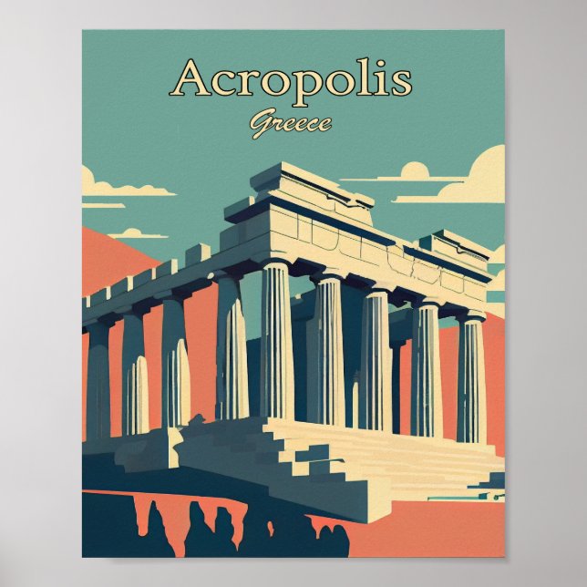 Acropolis Athens Grecce Minimalist art Poster (Front)
