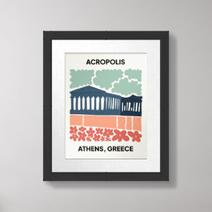 Acropolis Athens Greece abstract travel floral art Framed Art