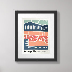 Acropolis Athens Greece abstract travel floral art Framed Art