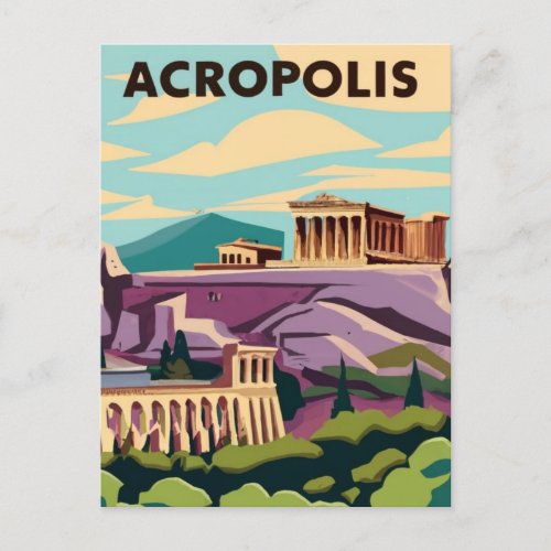 Acropolis  Athens Greece Postcard
