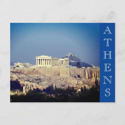 acropolis athens greece postcard
