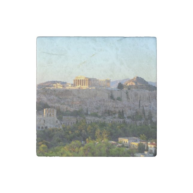 Acropolis – Athens Stone Magnet (Front)