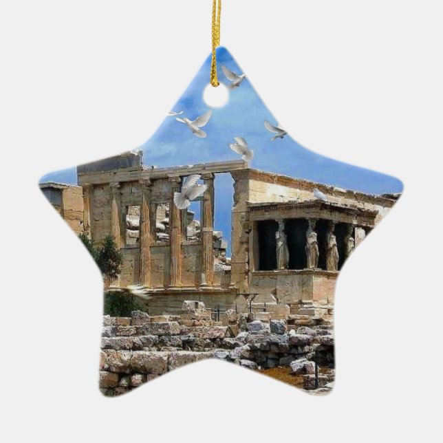 Acropolis Erechtheum Athens Greece Ceramic Ornament (Front)