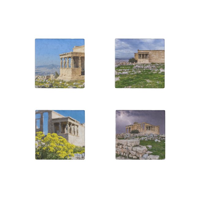 Acropolis hill, Athens, Greece Stone Magnet (Front)