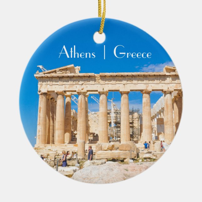 Acropolis in Athens, Greece Ceramic Ornament (Front)
