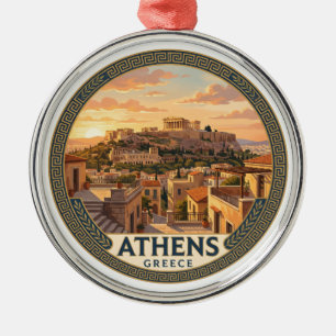 Acropolis of Athens Greece Keepsake Metal Ornament