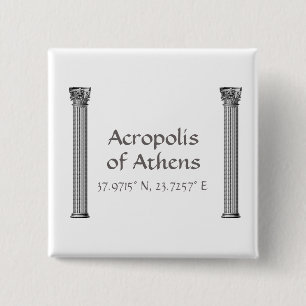 Acropolis of Athens Latitude Longitude Button
