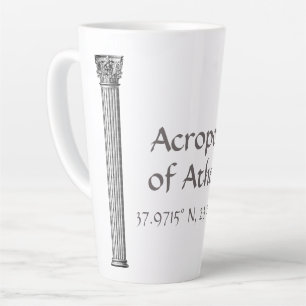 Acropolis of Athens Latitude Longitude Latte Mug