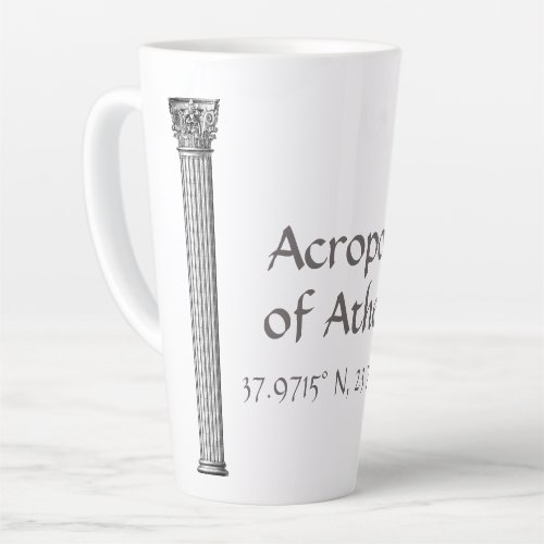 Acropolis of Athens Latitude  Longitude  Latte Mug
