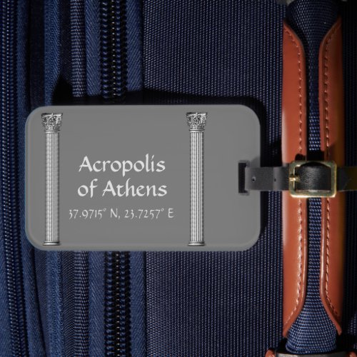 Acropolis of Athens Latitude  Longitude  Luggage Tag