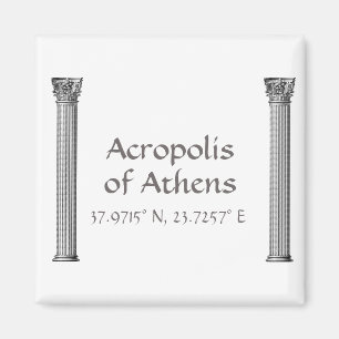 Acropolis of Athens Latitude Longitude Magnet