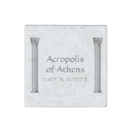 Acropolis of Athens Latitude  Longitude  Stone Magnet