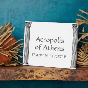 Acropolis of Athens Latitude Longitude Tabletop Plaque