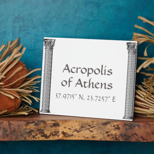 Acropolis of Athens Latitude  Longitude Tabletop Plaque (Side)