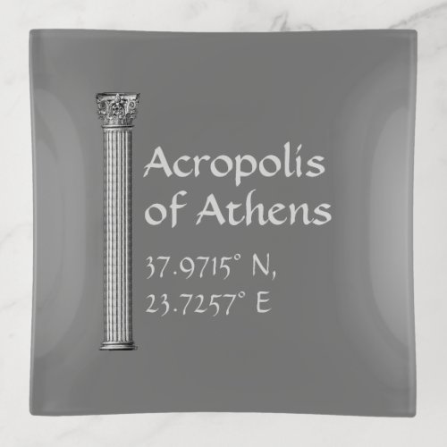Acropolis of Athens Latitude  Longitude  Trinket Tray