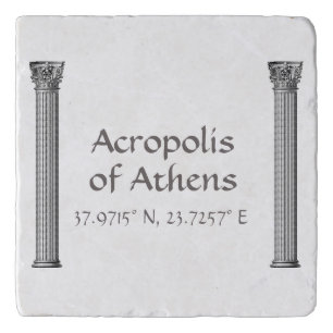 Acropolis of Athens Latitude Longitude Trivet