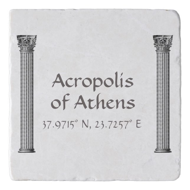 Acropolis of Athens Latitude  Longitude   Trivet (Front)