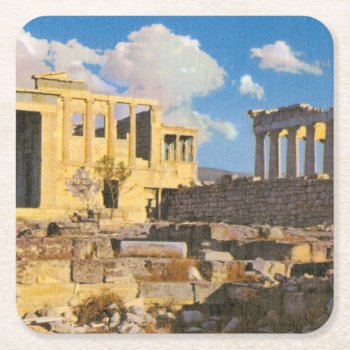 Acropolis Square Paper Coaster by AuraEditions at Zazzle
