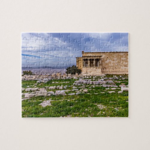 Acropolis with cloudy sky as background Athens Jigsaw Puzzle