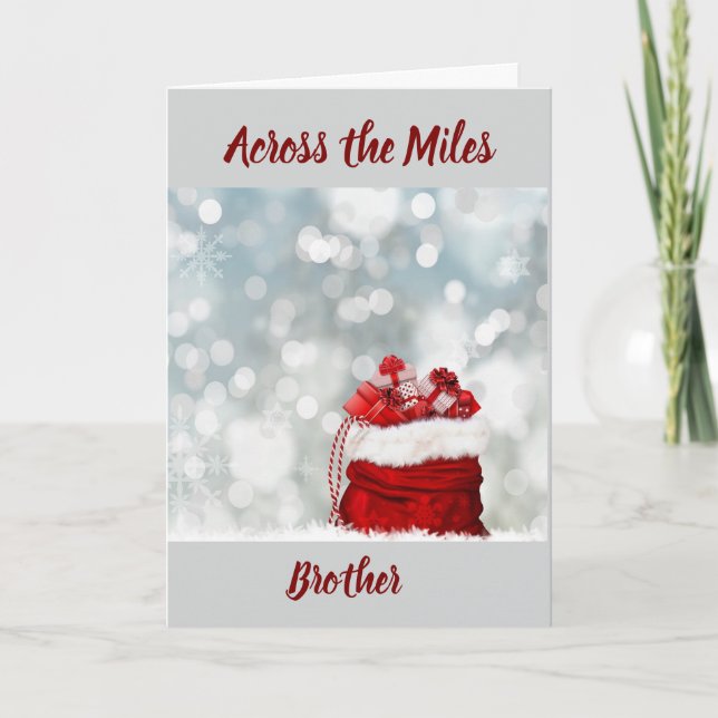 ACROSS MILES TO "MY BROTHER" AT CHRISTMAS HOLIDAY CARD (Front)