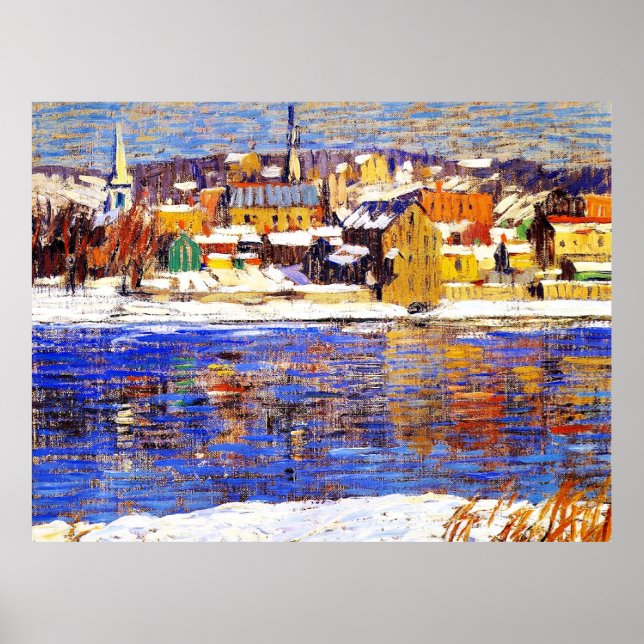 Across the Delaware, painting by Robert Spencer Poster (Front)