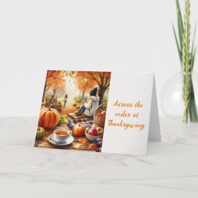 Across the Miles at Thanksgiving Holiday Card (Front)