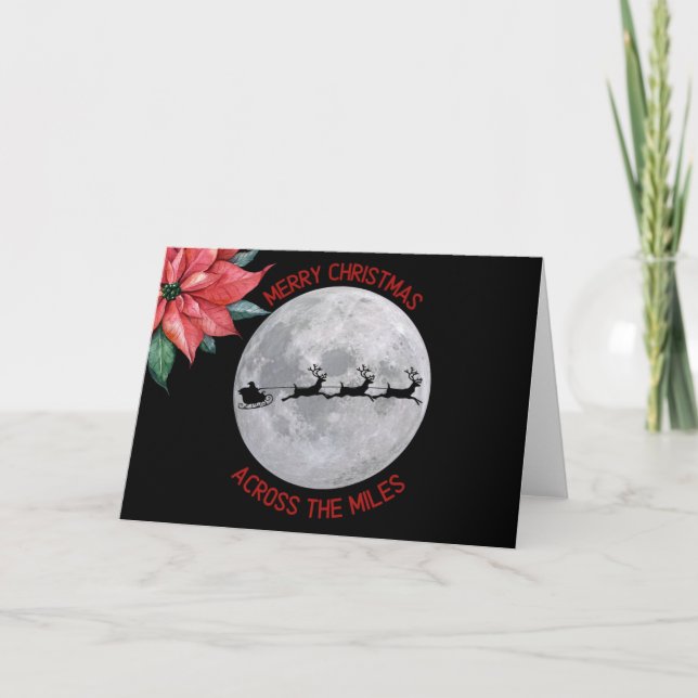 Across the miles Christmas Card - Poinsetta (Front)