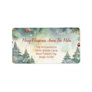 "Across the Miles" Christmas Return Address Labels
