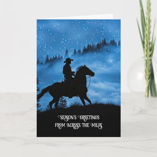 Across the Miles Country Western Cowboy and Horse  Card (Front)