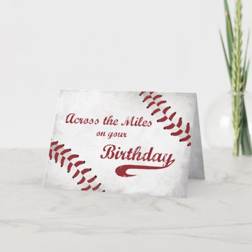 Across the Miles Happy Birthday Large Grunge Baseb Card