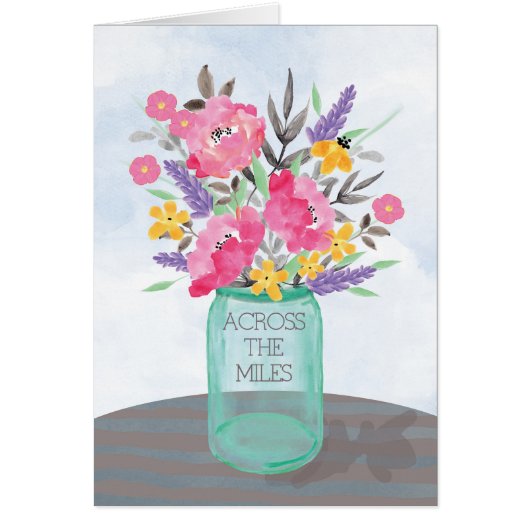 Across The Miles Mother's Day Jar Vase with Flower (Front)